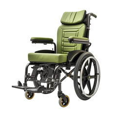 Green Wheelchair Isolated On Transparent Background
