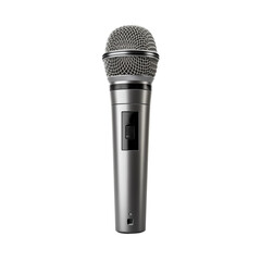 Grey Microphone Isolated On White Background
