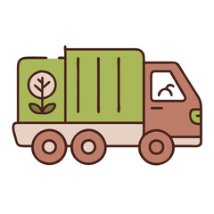 Fototapeta premium Garbage truck icon transporting waste for eco-friendly maintenance concept