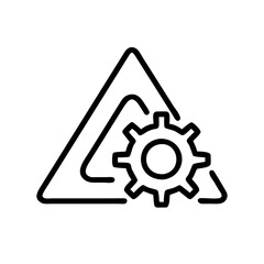 Railroad maintenance icon with gear, specialized transport concept