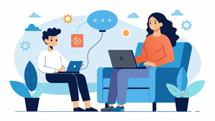 A the using biofeedback as a tool in cognitive behavioral therapy sessions helping their client to better understand and manage the physical components of their anxiety.. Vector illustration