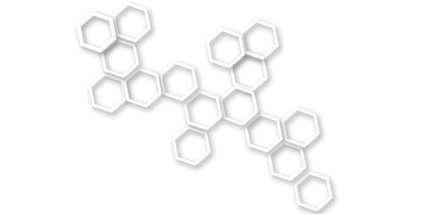 Use for book, poster, flyer, website vector illustration.Abstract light grey and white hexagon 3d effect pattern with shadow seamless texture background.

