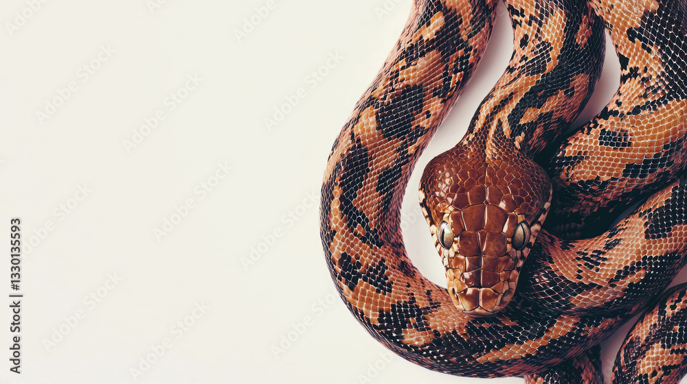 Poster realistic serpentine patterns for nature and wildlife design concepts