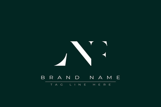 LNF abstract letter logo design. This logo is designed by three abstract letters.