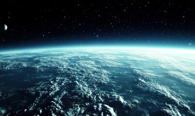 Fototapeta premium Earth from space, clouds, night sky, outer space, possible use for educational materials