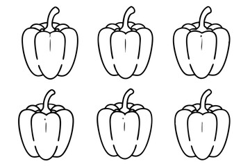 pepper set line art silhouette vector illustration