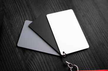 Set Of Three Gray Cards For White Balance Adjustment For Cameras And Camcorders