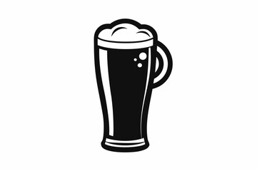 beer glass line art silhouette vector illustration