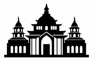 temple line art silhouette vector illustration