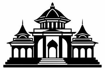 temple line art silhouette vector illustration