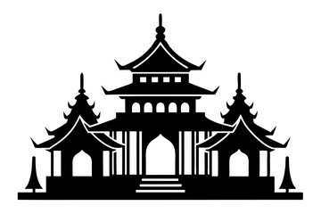 Fototapeta premium temple line art silhouette vector illustration