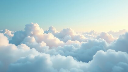 Delicate cloud formations in pale blue and creamy white shades adorn the morning horizon, morning, creamy white