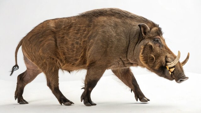 Daeodon in full view on white studio background