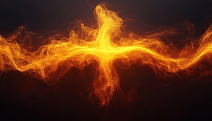 Fiery abstract cross shape, glowing energy.