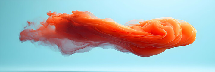 Abstract Orange Fluid, Swirling in Air, Dynamic Flow, Colorful, Vibrant, Artistic