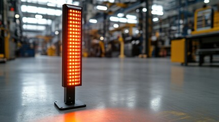 Industrial Safety Light with Brilliant Red LEDs in Warehouse Setting