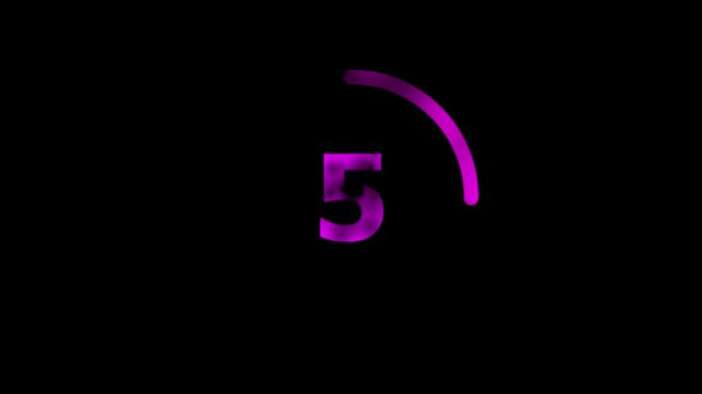 Digital countdown clock, 20 seconds with numbers and circle marking time,