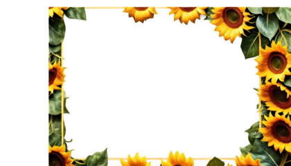 Sunflower border with blank space for text