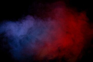 Blue and purple steam on a black background.