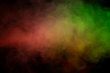 Orange and red steam on a black background.
