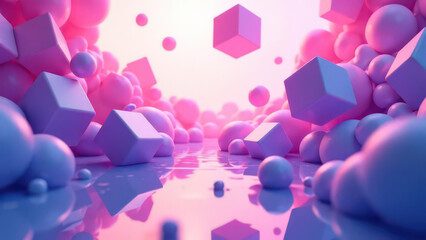 Shifting Geometric Dreamscape with Glowing AI-Generated Shapes