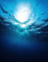 Generated Ethereal Underwater Sunbeams &ndash; Illuminating the Ocean Depths