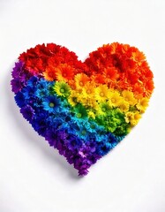 Floral Rainbow Heart &ndash; Bright, Bold, and Beautiful on White Background