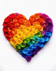 Rainbow Heart Made of Flowers &ndash; Symbol of Love and Diversity