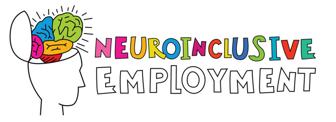 Neurodiversity, autism acceptance. Creative web banner in a colorful pop art style.