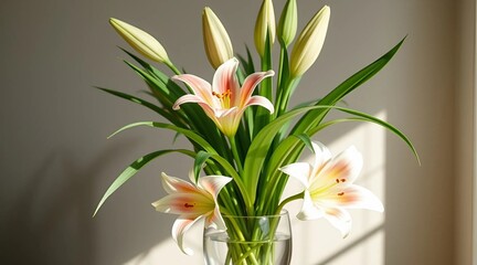 bouquet of pink lilies