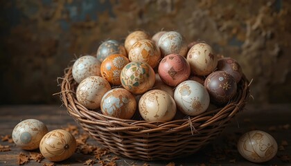 easter eggs in a basket
