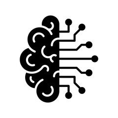 Set human brain icon logo digital technology, tech science, global digital, Artificial intelligence AI, expert, genius, idea, intelligent, brainstorm, knowledge, creative, smart, solution, Vector.