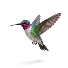 Fototapeta premium 3D hummingbird logo on a white background.