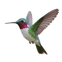 Fototapeta premium 3D hummingbird logo on a white background.