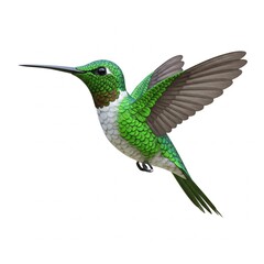 Obraz premium 3D hummingbird logo on a white background.