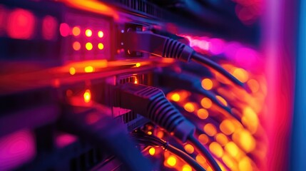 Server Wires Close Up