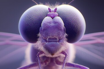 Close-Up Portrait of a Colorful Insect with Vibrant Features