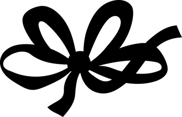 Vintage Black Ribbon Bow Silhouette. Coquette Girly Vibe