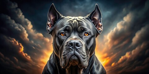Obraz premium Cane Corso Portrait Photography: Majestic Italian Mastiff Dog Photoshoot