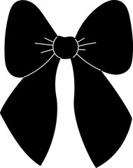 Vintage Black Ribbon Bow Silhouette. Coquette Girly Vibe