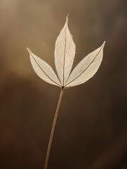 Delicate Transparent Leaf Against Soft Natural Background