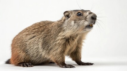 Naklejka premium Mountain Beaver in full view on studio background