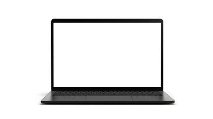 Blank Modern Laptop Display on Clean Minimal White Workspace