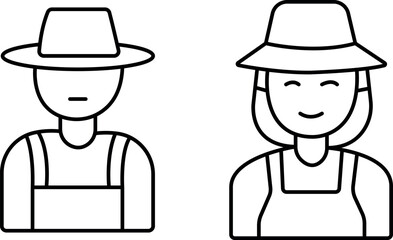 Farmers Icon Set – Agriculture & Farming Profession Symbols in EPS