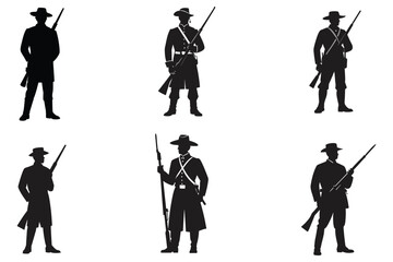 civil war soldier troop silhouette vector