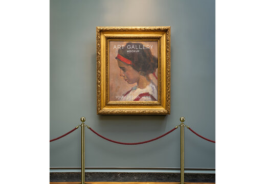 Painting in the Art Gallery Mockup