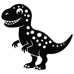 Obraz premium Dinosaur vector art illustration, solid white background Tyrannosaurus dinosaur silhouette vector illustration 