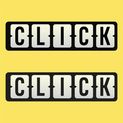 click word typography on yellow background vector illustrator