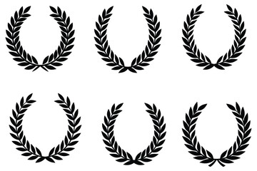laurel wreath isolated silhouette vector