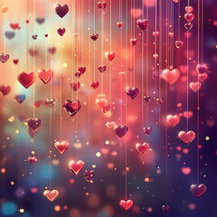 valentine background with hearts
